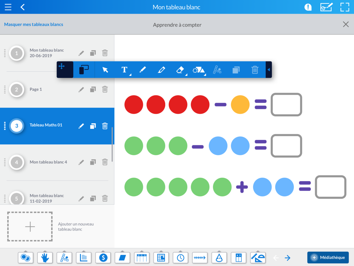 Tableau blanc Pagination 01